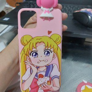 Sailor Moon Phone Case Cover With Phone Grip Super Cute Eating Yummy Dessert